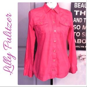💕Beautiful Hot Pink Lily Pulitzer Button Down Top